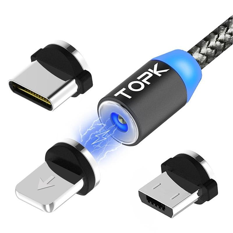 Cabo USB Topk - 1 metro para Iphone/Android